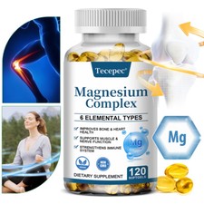 Complejo de Magnesio 500mg Suplemento Natural Anti Ansiedad y Alivio del Estrés