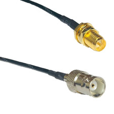 USA-CA RG174 RP-SMA FEMALE to BNC FEMALE Coaxial RF Pigtail Cable