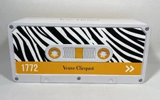 Lmtd Ed. VEUVE CLICQUOT CHAMPAGNE Zebra Retro Cassette Tape COLLECTORS TIN BOX