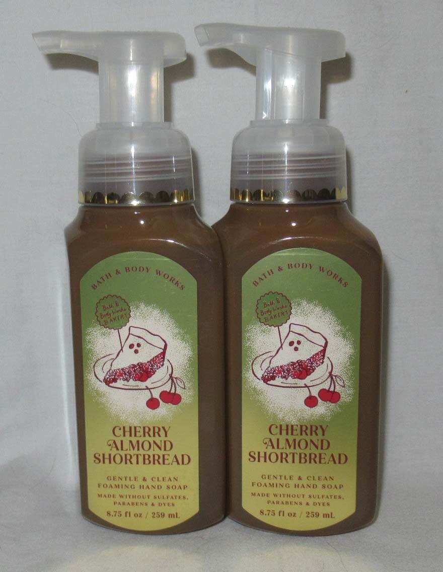 Bath Body Works Gentle Clean Foaming Soap Set Lot CHERRY ALMOND  SHORTBREAD