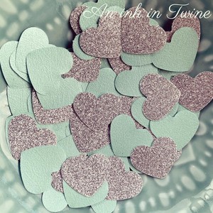 Tiffany Blue Silver Heart Confetti Table Scatter Wedding Baby