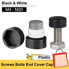 Round End Cap Hex Screws Bolts Nut Plastic Thread Cover Cap Black White M4 - M20