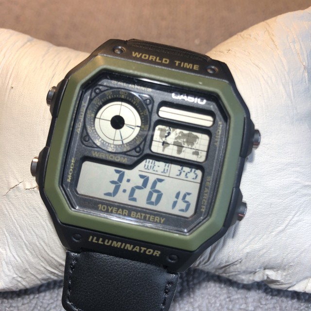 Casio Illuminator World Time Watch 5 Alarms Water Resistant AE 1200wh 3299  for sale online | eBay