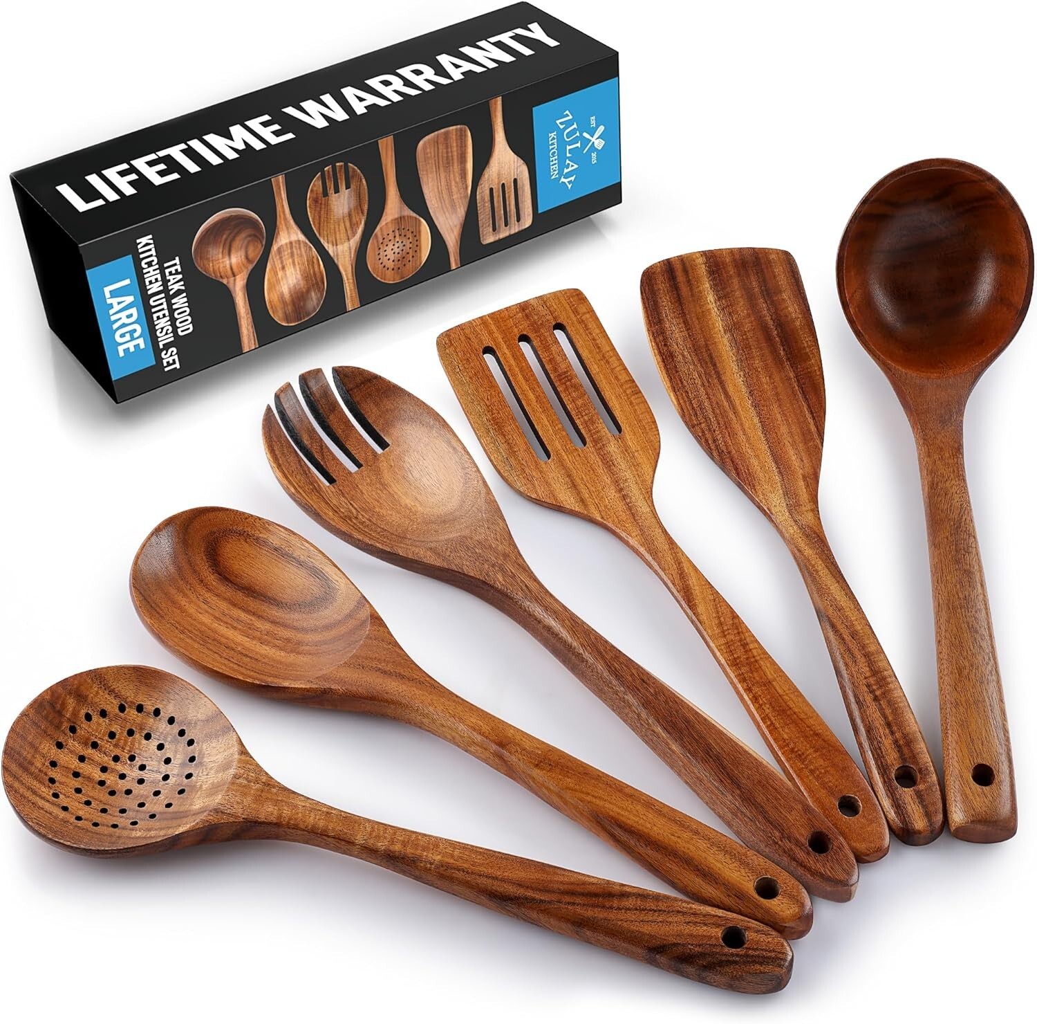 Durable Scratch-Free 6-Piece Teak Utensils Set – Perfect Gift for Cooks