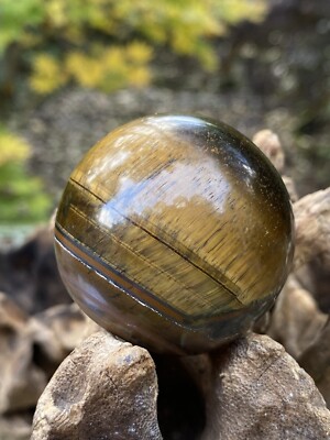 Gold Tigerauge / Tigerauge Kugelständer anregende Motivation AAA+ 148g 46mm 19