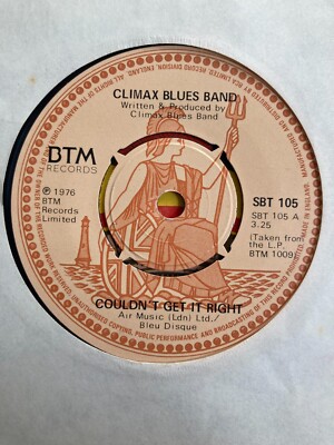 Climax Blues Band Couldn'T Get It Right 1976 Rock 7'' vinyl record