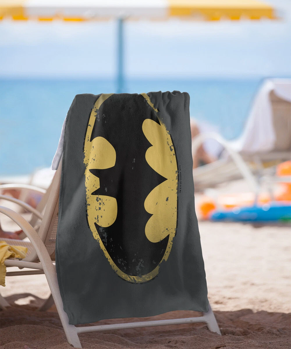 Batman Distressed Shield Officially Licensed Beach Towel 30"x60"