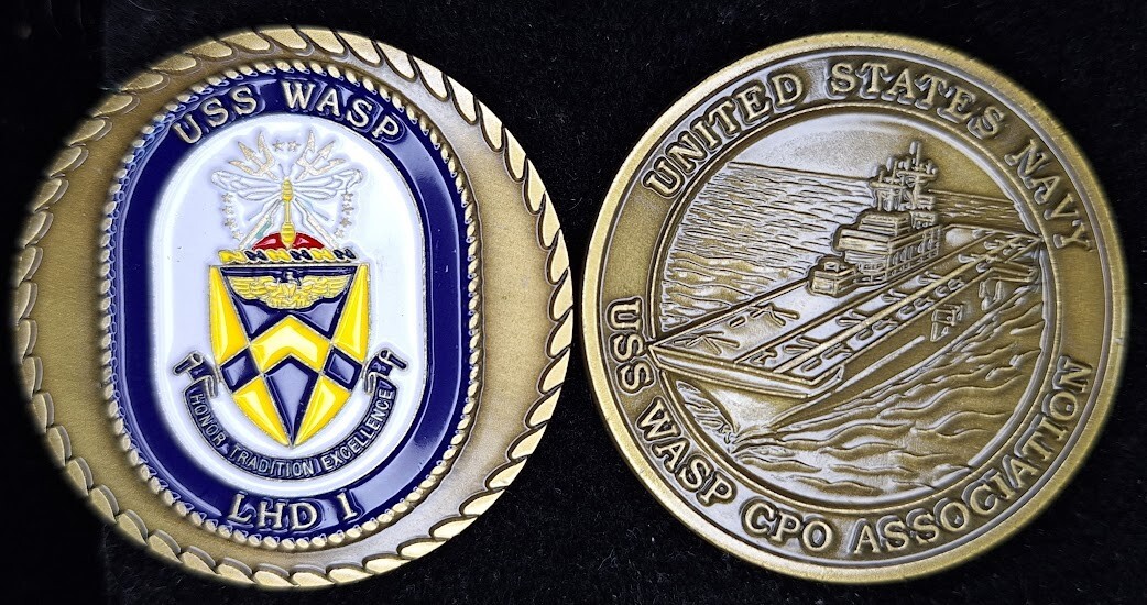 USS Wasp LHD-1 CPO Association Navy Challenge Coin