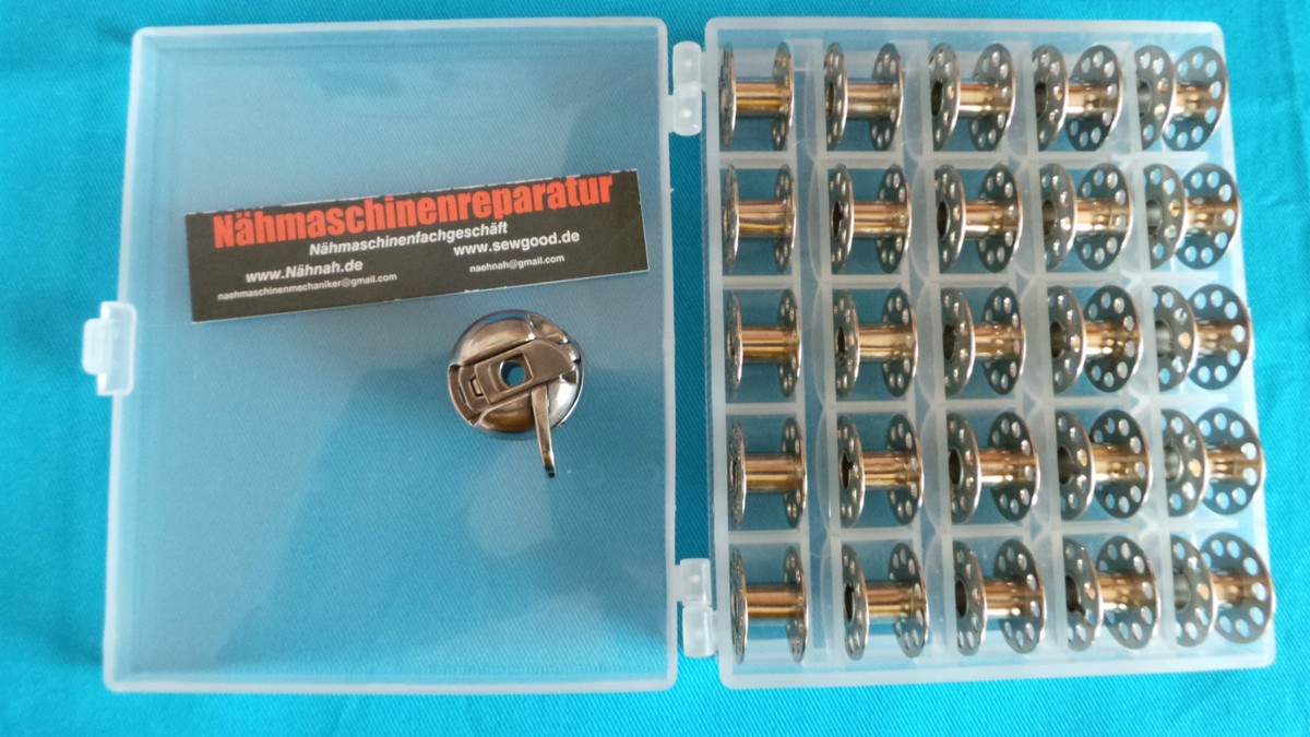 Teflon Nähfuß + Halter + 5 Spulen Für Necchi 270/524/559 - Antihaft Für Schwierige Stoffe