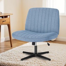 Criss Cross Legged Chair Swivel Chair Height Adjustable for Home Office Blue