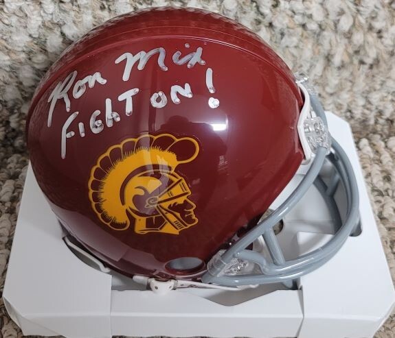 Ron Mix Autographed Signed USC Trojans "Fight On" Mini helmet w/ COA 