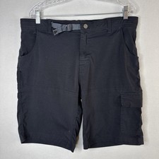 Gerry Mens Black Cargo Shorts 36 Stretch 10” Inseam Outdoor Casual