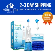Electric Nasal Rinse System for Allergy Relief - Includes 30 Salt Packs & Towel