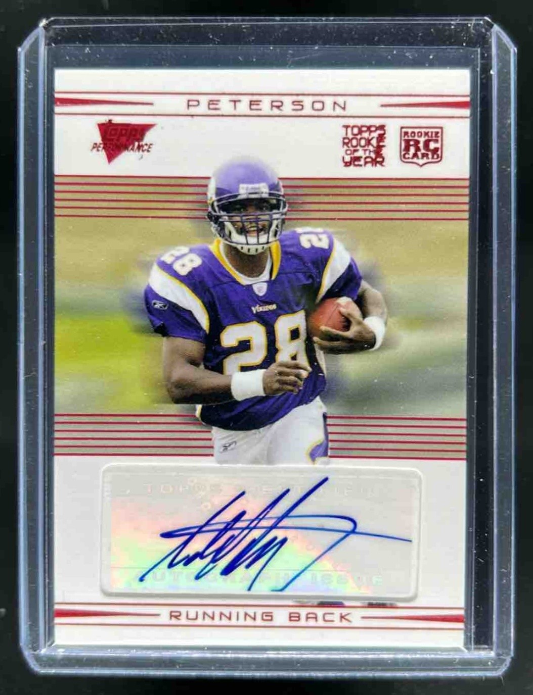 Adrian Peterson Topps Performance #109 Autograph-Red