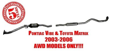 Rear Catalytic Converter 2 Pcs For Toyota Matrix 2003-2006 ALL WHEEL DRIVE