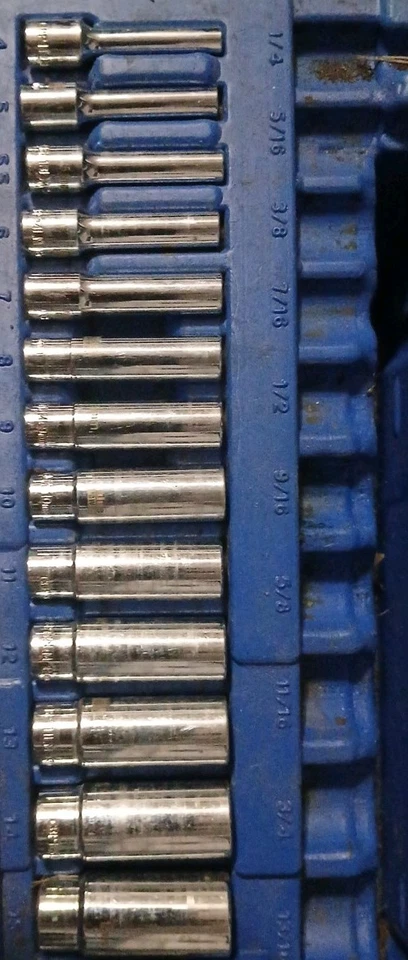 1/4 In Drive Cornwell Blue Power Socket Set Deep Metric 6 Point Socket Set 13 Pc - Image 2 of 2