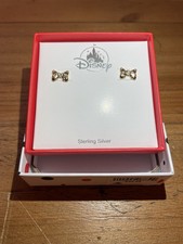 Disney Parks Minnie Mouse Bow Sterling Silver Stud Earrings New in Box