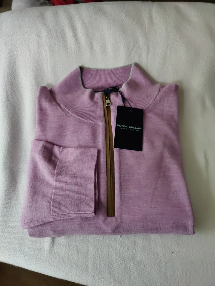 Novo com etiquetas GRANDE Peter Millar Crown Excursionist Flex quarto de zíper suéter MSRP $350 - Imagem 2 de 4