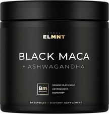 40X Strength Organic Black Maca Root W. Ashwagandha - 1 Highest Potency Black M