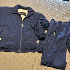 VTG 1980  Kaelin Track Suit S Womens Blue 2 Piece Jacket Pants Side Zipper