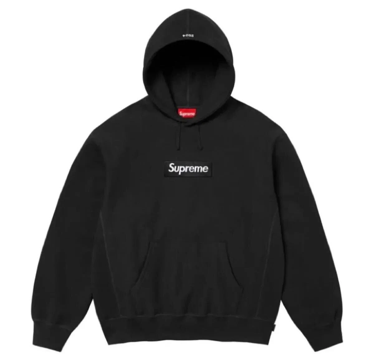 Sweat à capuche noir logo Supreme Box taille