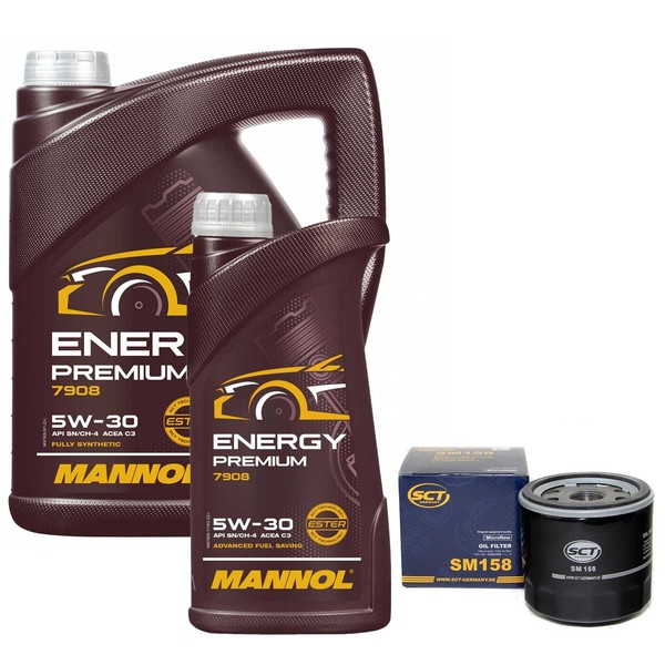MotoröL Set Mannol 5W-30 Api Sn 6 Liter + ÖLfilter FüR Dacia Dokker Lancia Kappa-image