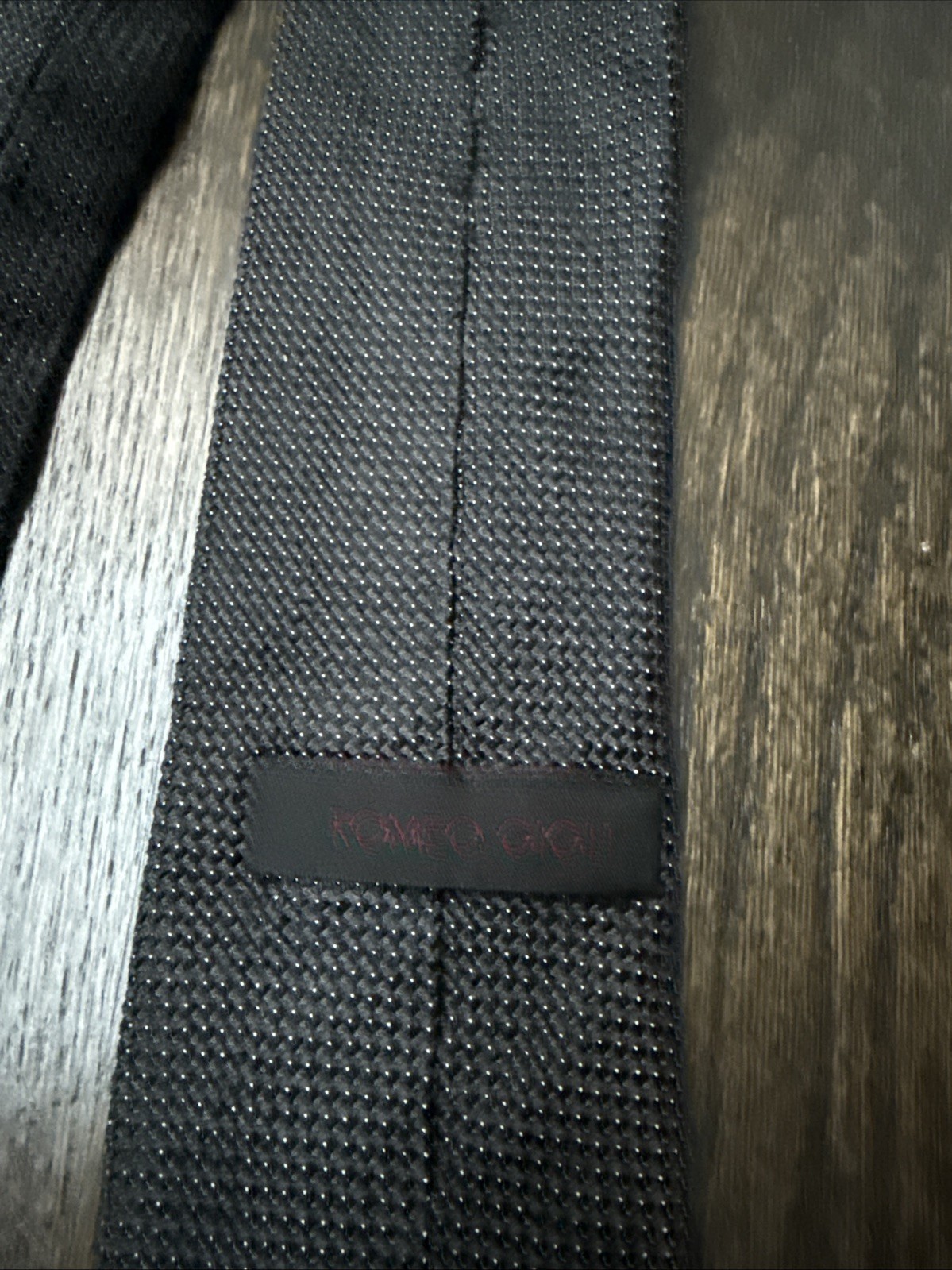 Vintage Romeo Gigli Men’s Tie, Charcoal 100percent Silk, Italy Moody image 6