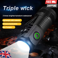 1200000LM USB Rechargeable LED Flashlight Super Bright Torch Tactical Lamp UK
