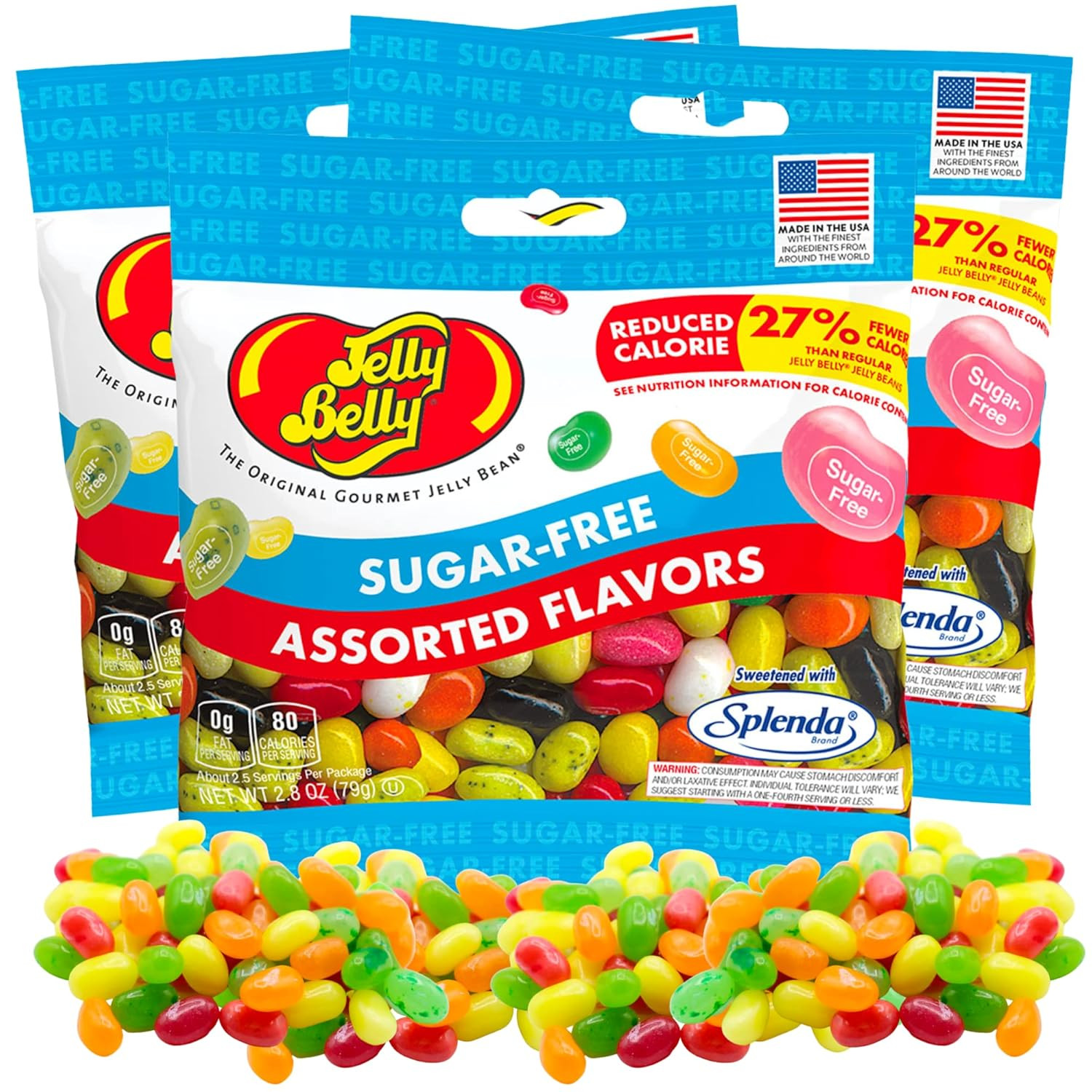 Sugar Free Jelly Beans, Sugar-Free Chewy Candies in Assorted Fruity Fla