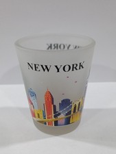 NEW YORK LIBERTY SKYLINE LOGO SHOT GLASS GREAT FOR ANY VINTAGE COLLECTION