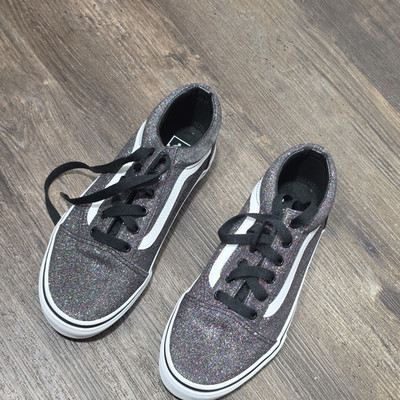 VANS Old Skool Sneaker Kinder EU 36,5 Schwarz/Mehrfarbig Glitzer Low Top