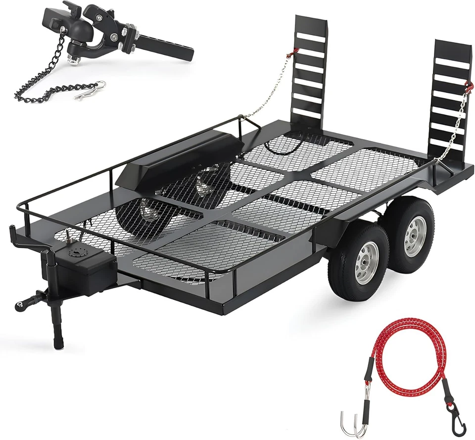 Compact and Easy to Assemble 1/10 RC Trailer with Toolbox and Working Features - Image 3 of 4