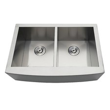 Kingston Brass GKTDF30209 Uptowne 30" Farmhouse Double Basin - Brushed