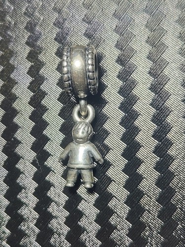 Authentic Pandora Little Boy Son Sterling Silver Dangle Charm 790859 Retired