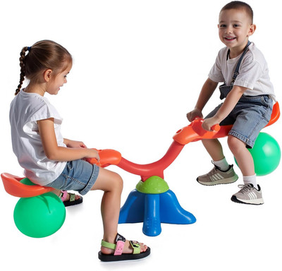 Seesaw Teeter Totter for Kids Outdoor, 55 Lbs Load Capacity per Seat, Sit and Sp