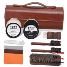 11PCS Professional Shoe Care Kit, Leather Shoe Shine Polish Brush Set for