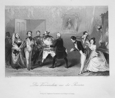 1850 Familie family Provinz province Verwandte relative Stahlstich engraving
