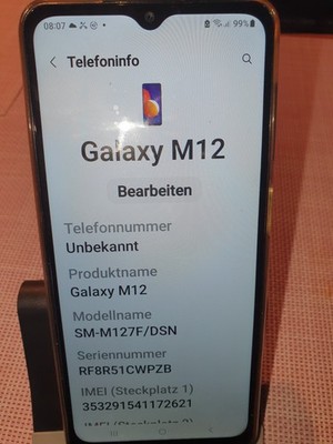 Samsung Galaxy M12 4/64GB LTE 6,5'' M127F Schwarz | Zustand: Gut