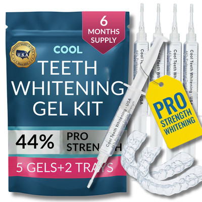 Pro Strength Teeth Whitening Gel Up to 50 Uses (2) Trays 44% Carbamide Peroxide