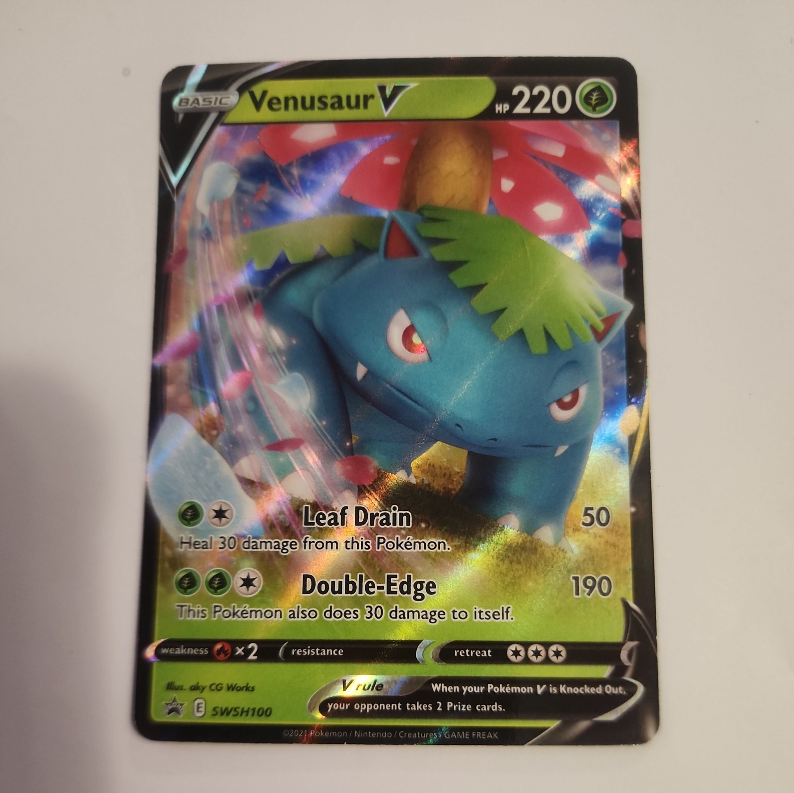 Pokemon TCG Venusaur V SWSH100 Black Star Promo NM