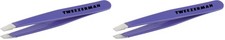 Tweezerman Mini Slant Travel Tweezers For 1 Count Pack of 2 , Blooming Lilac