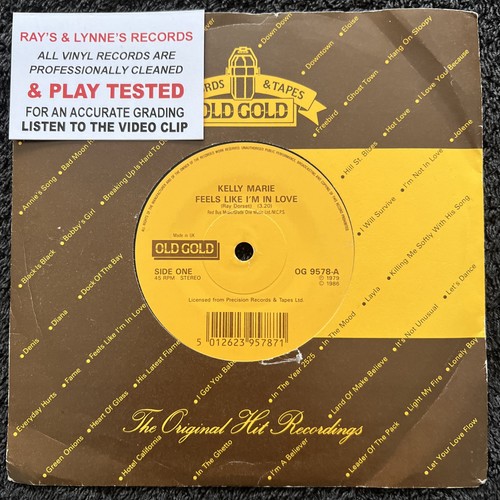 Kelly Marie - Feels Like I'm In Love / Hot Love 7'' Vinyl TESTED EX VIDEO CLIP