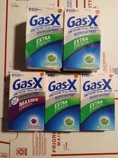5x assorted Gas X maximum Strength extra strength Fast Gas Relief 72/30/20 ct