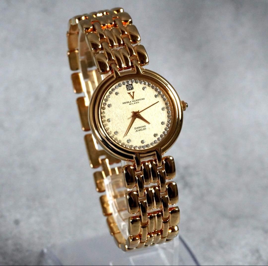 Nicola Valentino Diamond Men's Quartz Gold Watch Genuine thumbnail 3