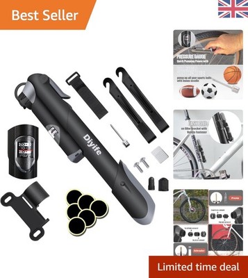 Kompakte & robuste Fahrradpumpe mit Manometer - passend für Presta & Schrader Ventile