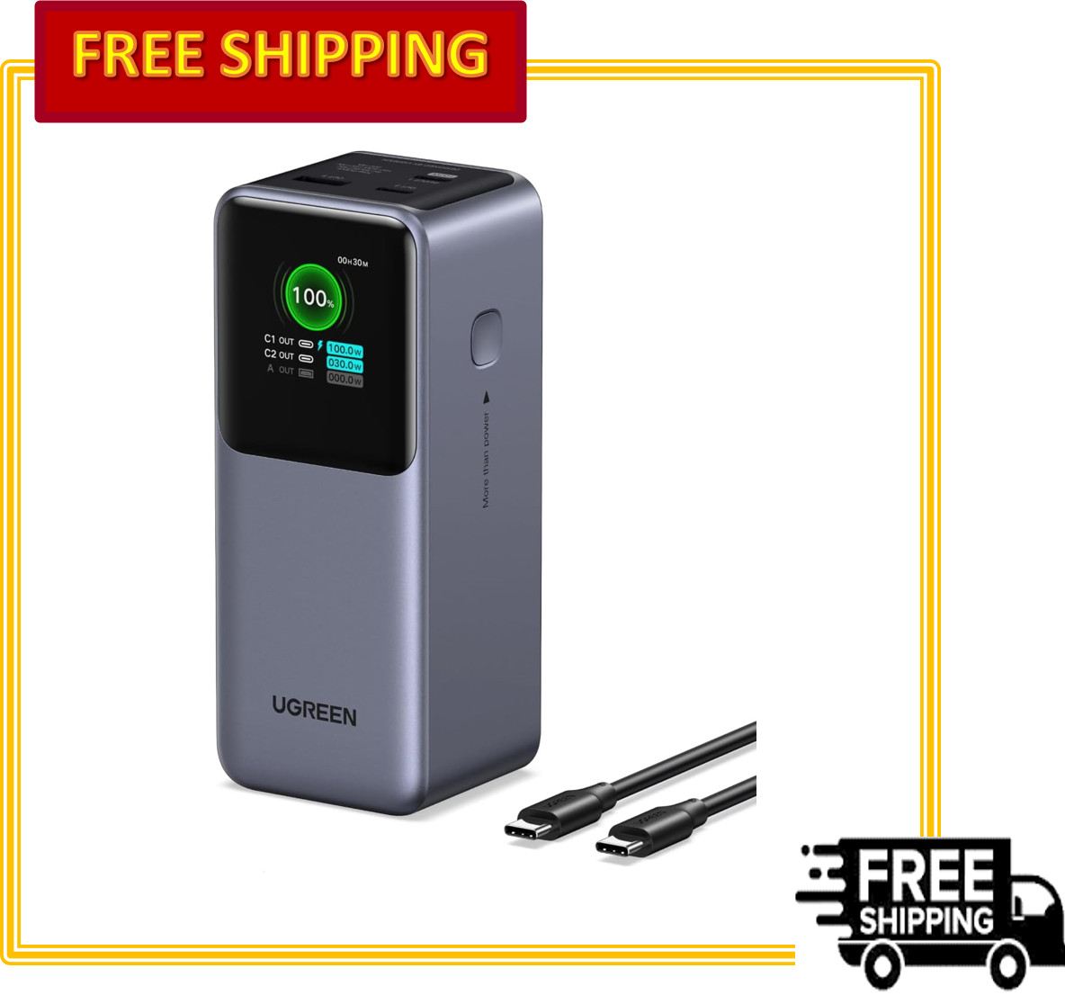 UGREEN 130w Power Bank 20000mAh Fast Charging Laptops 5