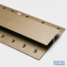 0.9m Door Threshold Strip Carpet to Carpet Aluminium Light Brass Finish