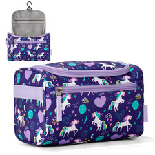 Kids Toiletry Bag for Girls, Travel Hanging Waterproof Cute Toiletry Bag for Tee