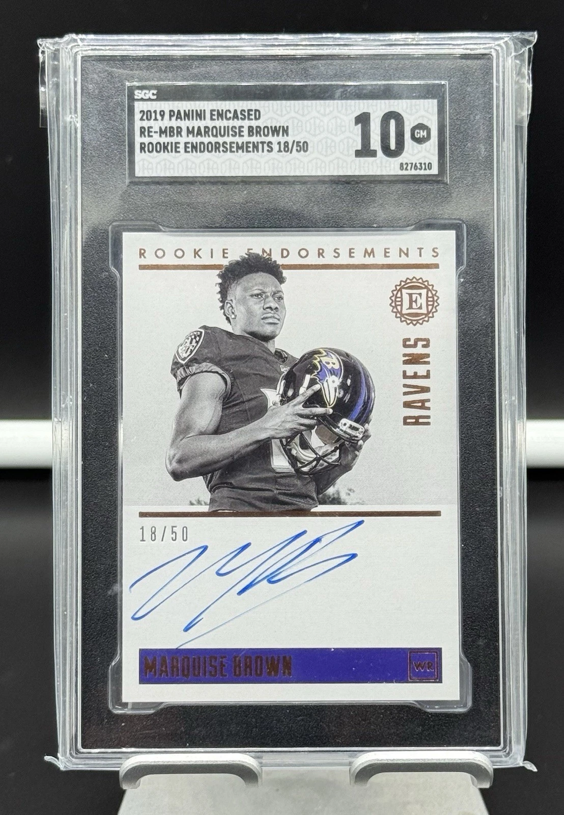 Marquise Brown Panini Encased Rookie Endorsements #MBR Base
