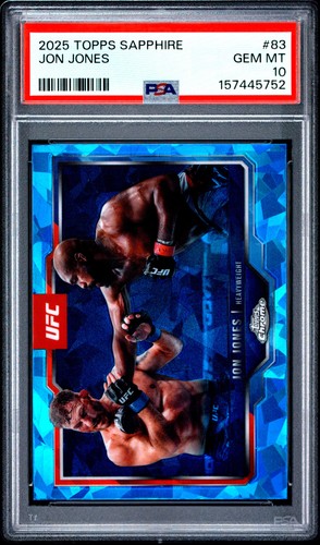 2025 TOPPS CHROME SAPPHIRE UFC #83 JON JONES PSA 10